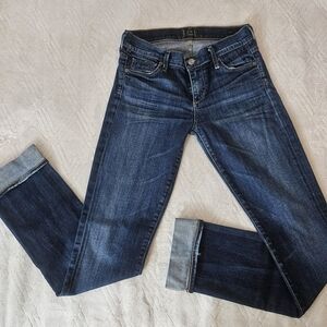 Citizens of Humanity Ava Dark Indigo Cuffed Jeans | Low Rise Straight 90s Y2K 27